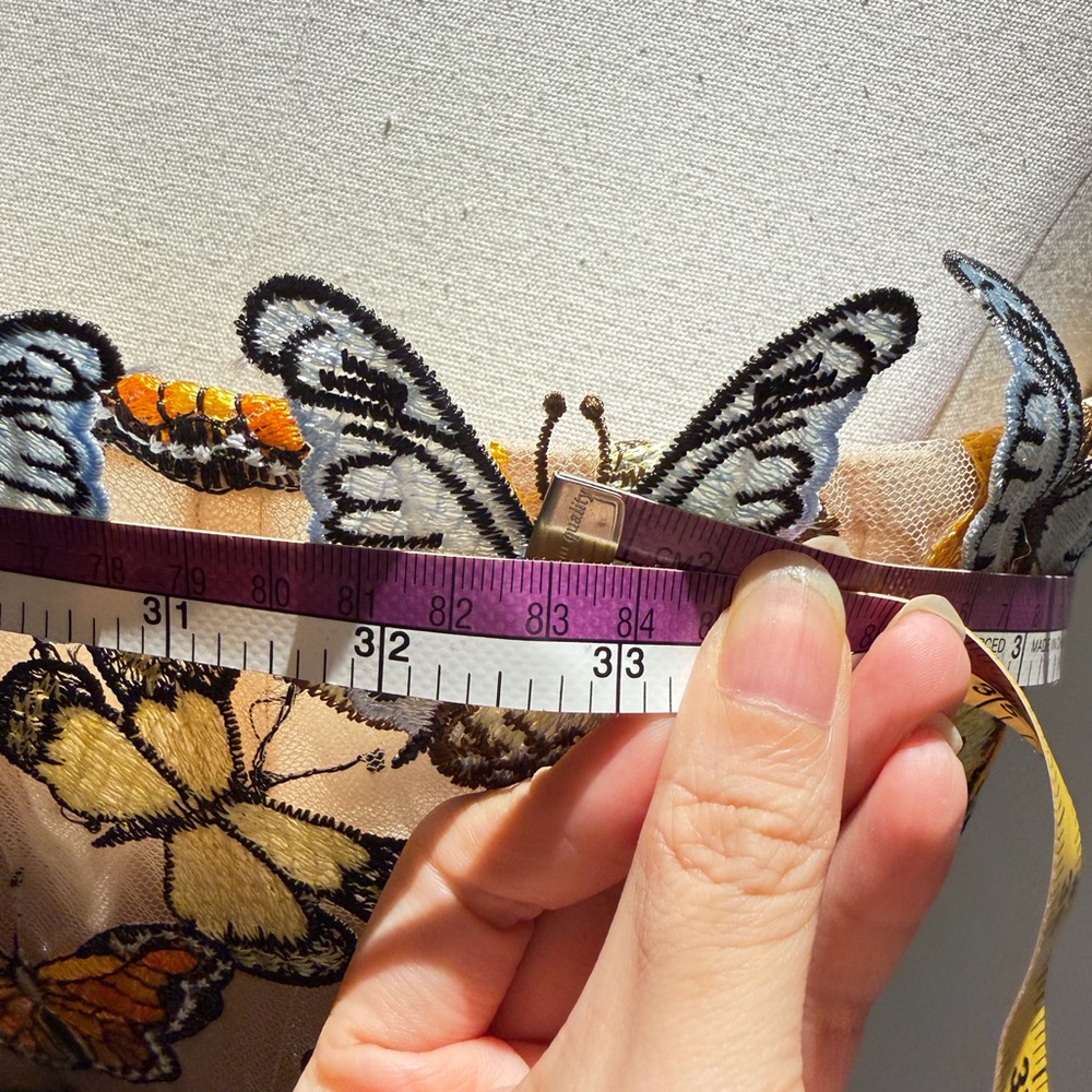 Bronxandbanco Strapless Butterfly Appliqué Bustier Top - Orange, Blue, Cream - Picture 10 of 15
